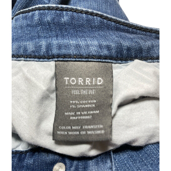 Torrid Mid-Rise Flare Jeans 22R Womens Distressed Button Fly Vintage Stretch - Picture 6 of 10